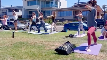 Residents outraged after blue city cracks down on beach yoga as homelessness, crime surges