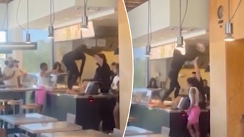 Wild food fight breaks out inside Chipotle as customers try to fight cashier