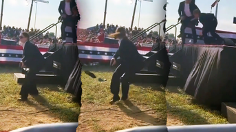 Video shows moment Secret Service agents tossed Trump's shoes offstage