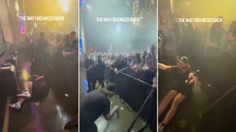 Country star falls mid-performance and immediately gets back to singing - Fox News