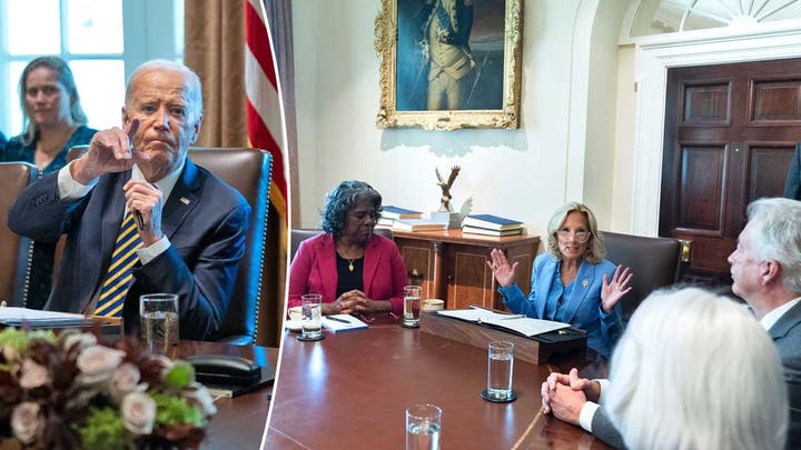 President quickly tosses to Jill Biden at first Cabinet meeting in 11 months, social media explodes - Fox News