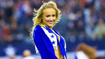 Cowboys cheerleader gets smoked in the head by Brandon Aubrey kickoff - Fox News
