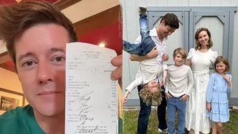 Father of small family speaks out after restaurant stranger leaves message on his receipt - Fox News