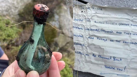 Teens find beach message in bottle written decades ago