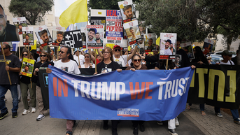 Hamas hostage supporters hold Trump sign - Fox News