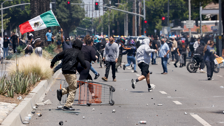 LA protesters running - Fox News
