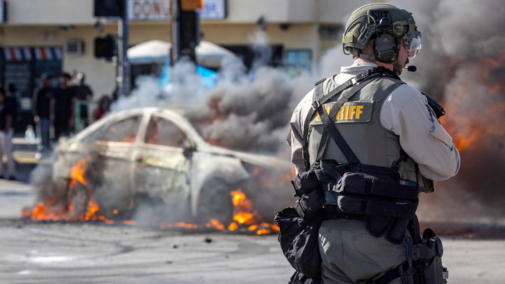 LA County Sheriff burning car - Fox News