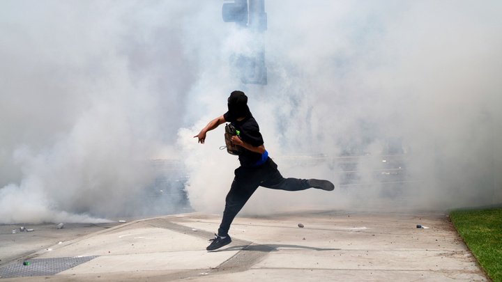 protester in smoke - Fox News