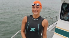 Riley Gaines causes a stir with her pregnant Alcatraz swim - Fox News