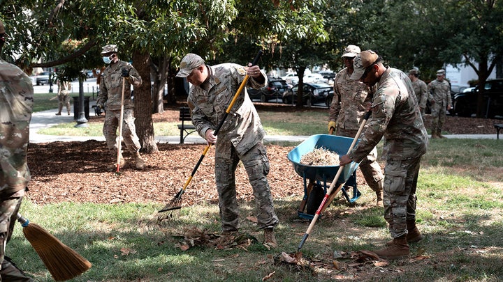 National Guard raking leaves - Fox News