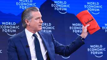 Newsom mocks Trump with prop at Davos — and makes big admission moments later - Fox News