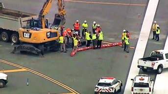 Crews scramble after sinkhole spotted on major airport runway during inspection - Fox News