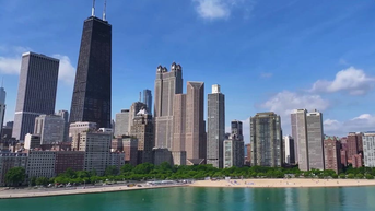 Drone captures crowds soaking up record heat along Chicago shoreline - Fox News