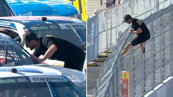Flip-flop-wearing fan breaches military base track to score meet-and-greet during race - Fox News