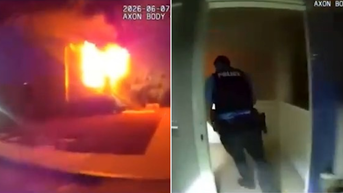 Bodycam footage shows Utah cops busting down doors to save families from raging blaze - Fox News
