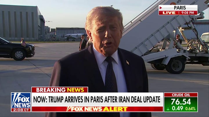 HAPPENING NOW: President Trump speaks to reporters after landing in Paris - Fox News