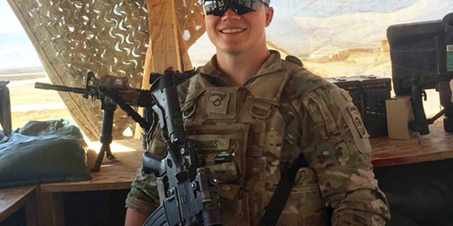 Ryan smiles for a photo during his first deployment to Afghanistan as a gunner in the 82nd Airborne Division in 2016.