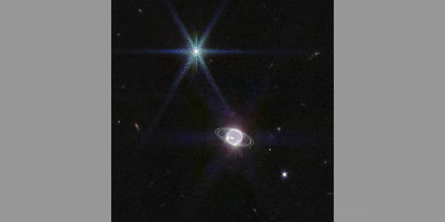 This image provided by NASA on Wednesday, Sept. 21, 2022, shows the Neptune system captured by Webb’s Near-Infrared Camera, revealing the planet’s rings, which have not been seen with this clarity in more than three decades.