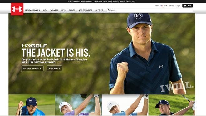 Under armour golf top endorsement