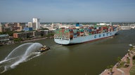 'It takes up the whole river!' US ports welcome giant ship