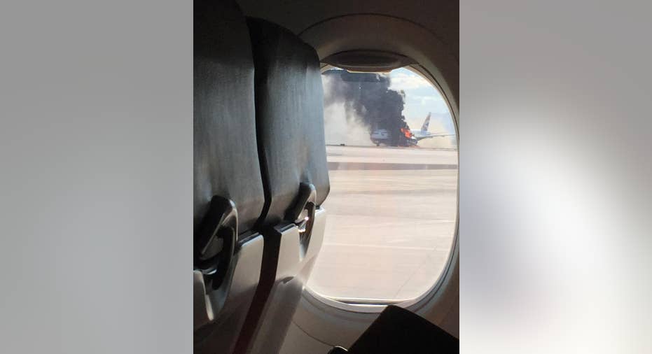 APTOPIX Aircraft Fire Las Vegas