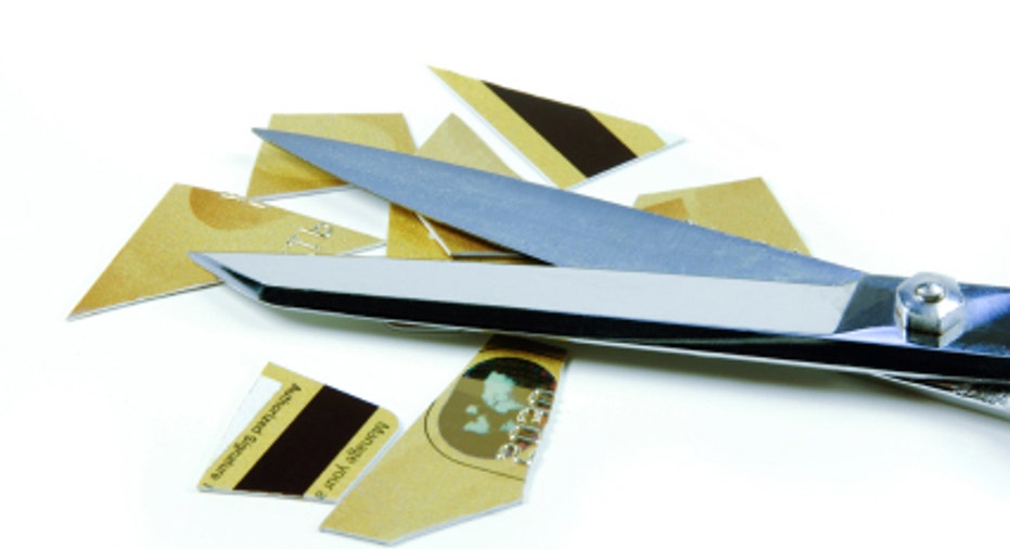 Credit Card Pieces and Scissors