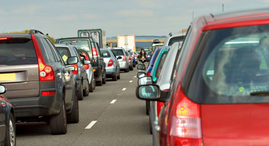 Cars in Traffic on a Highway