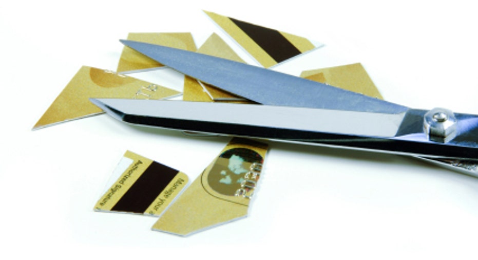 Credit Card Pieces and Scissors