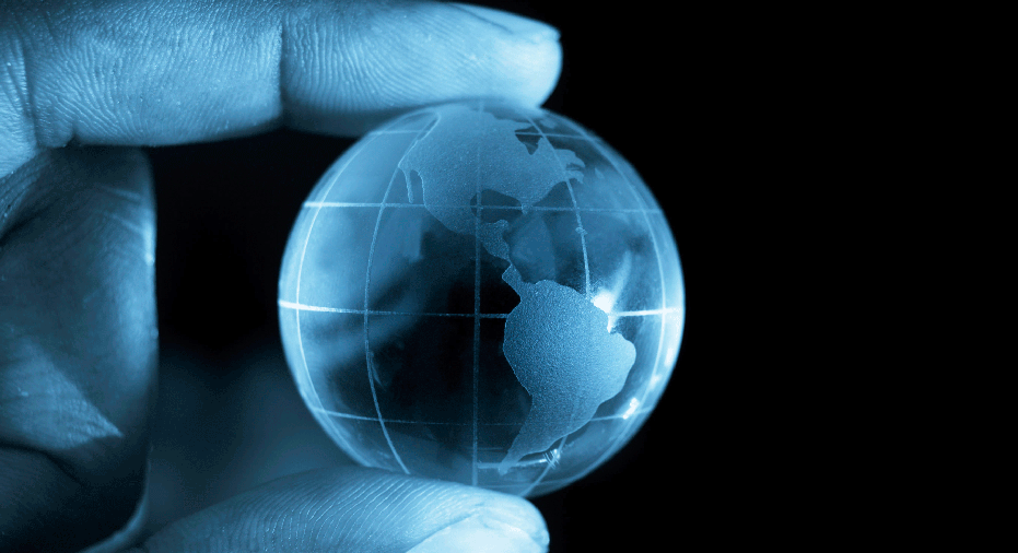 globe at fingertips