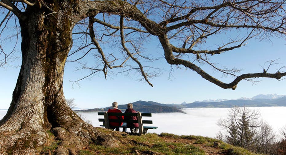 retirement, couple, bench, baby boomers, grandparents 