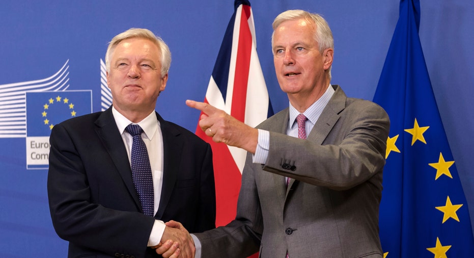 David Davis and Michel Barnier AP FBN