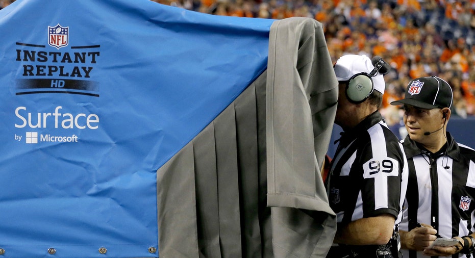 The Microsoft Surface being used as the Instant Replay on field