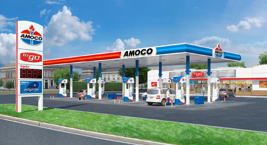 Amoco gas station rendering FBN