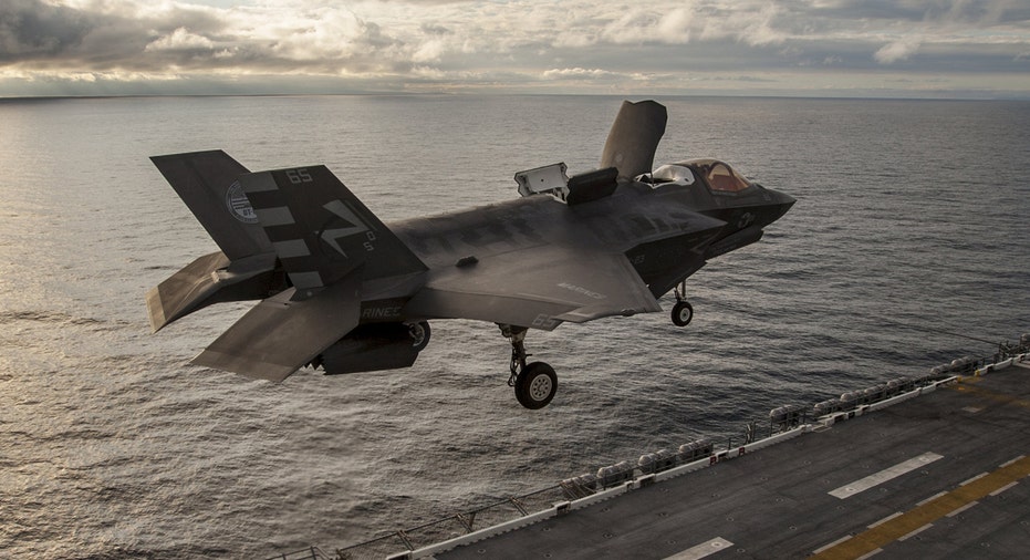 Lockheed Martin F-35 over ship FBN