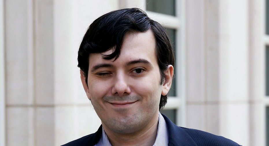Martin Shkreli winks as he arrives at U.S. Federal Court in New York, June 6, 2016