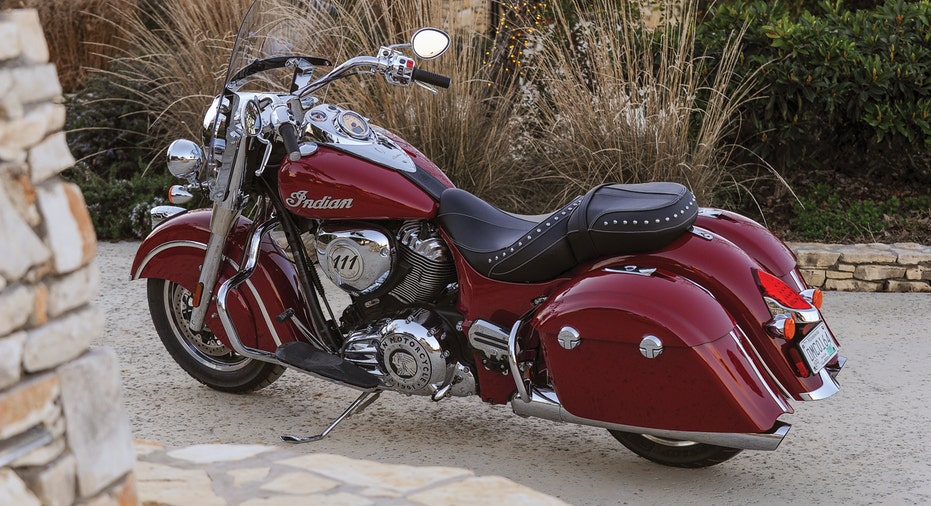 Indian Springfield motorcycle close-up FBN