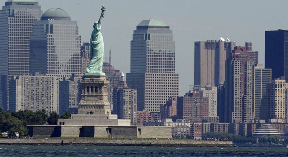 Manhattan, New york, Statue of liberty, skyline, 