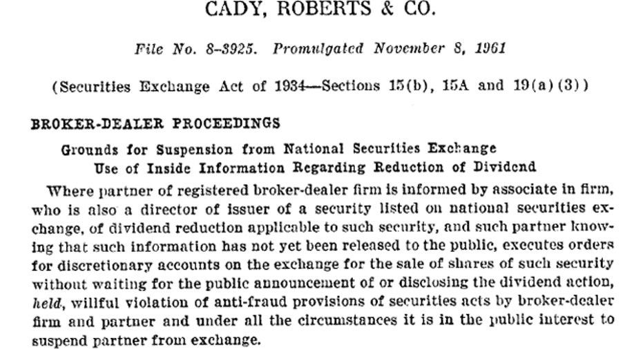 Cady Roberts Co. SEC Case