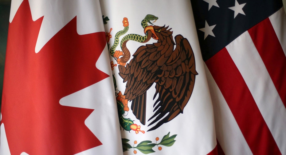 Canada, Mexico, US NAFTA Flags RTR FBN