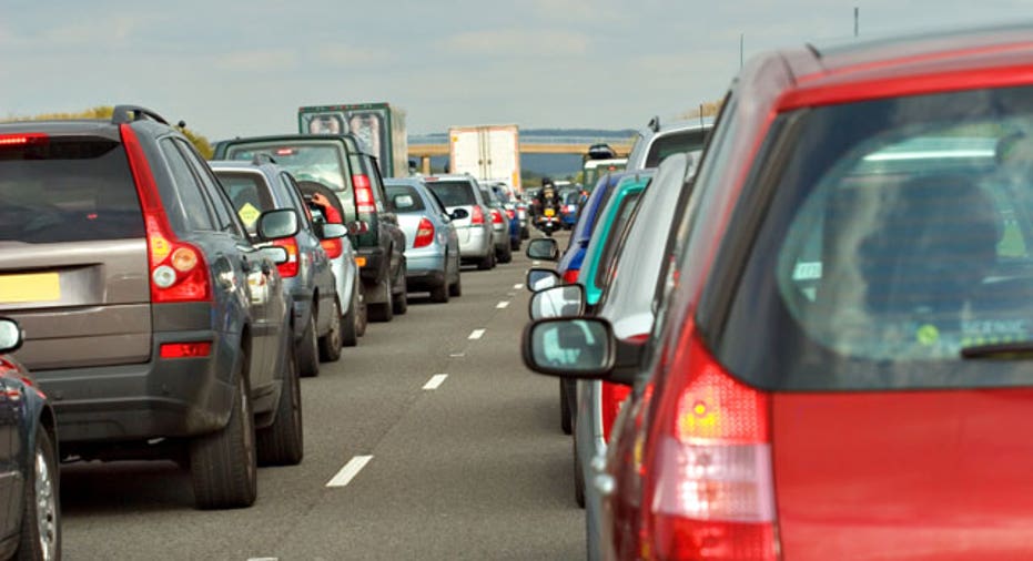 Cars in Traffic on a Highway