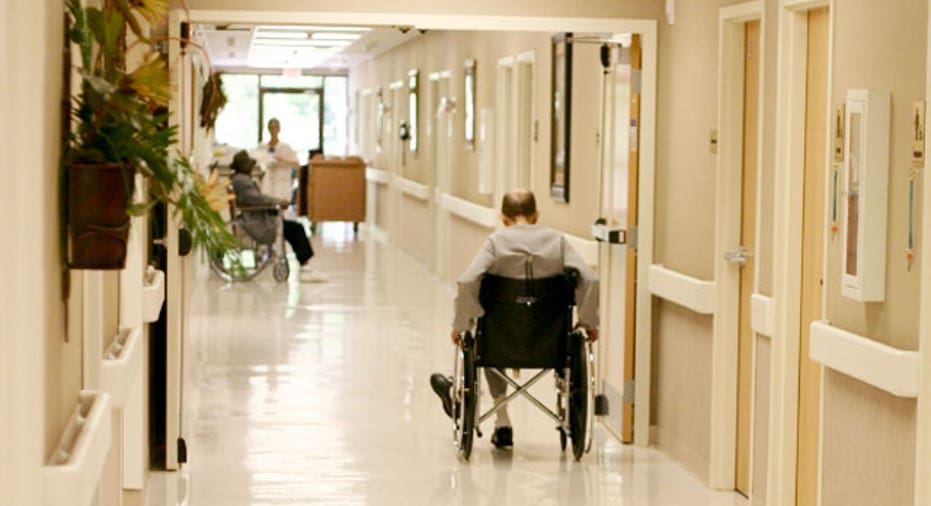 Elderly Man in a Wheelchair at a Nursing Home