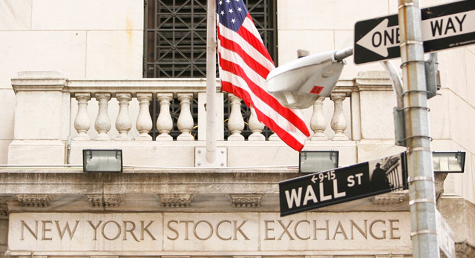 New York Stock Exchange With Wall Street Sign