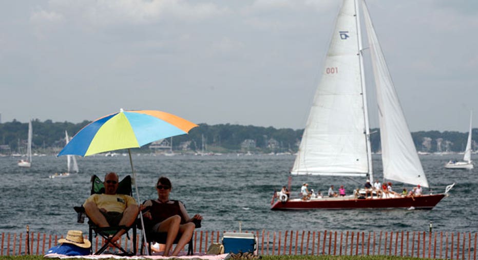 Newport, Rhode Island, Sailing, beach, sand Sailboat