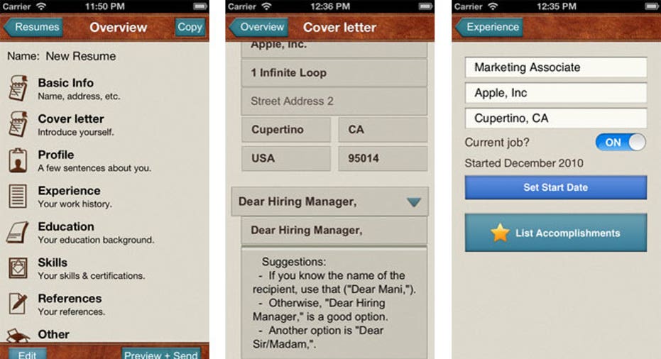 Pocket Resume App