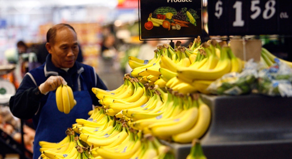 Bananas Displayed at a Supermarket