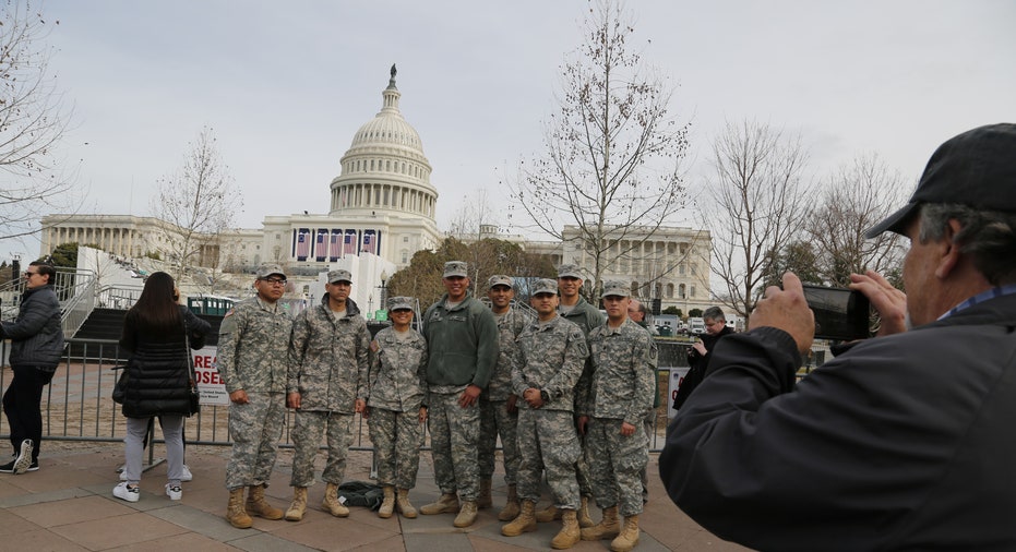 Even the U.S. army, while on duty, took time for a photo op.