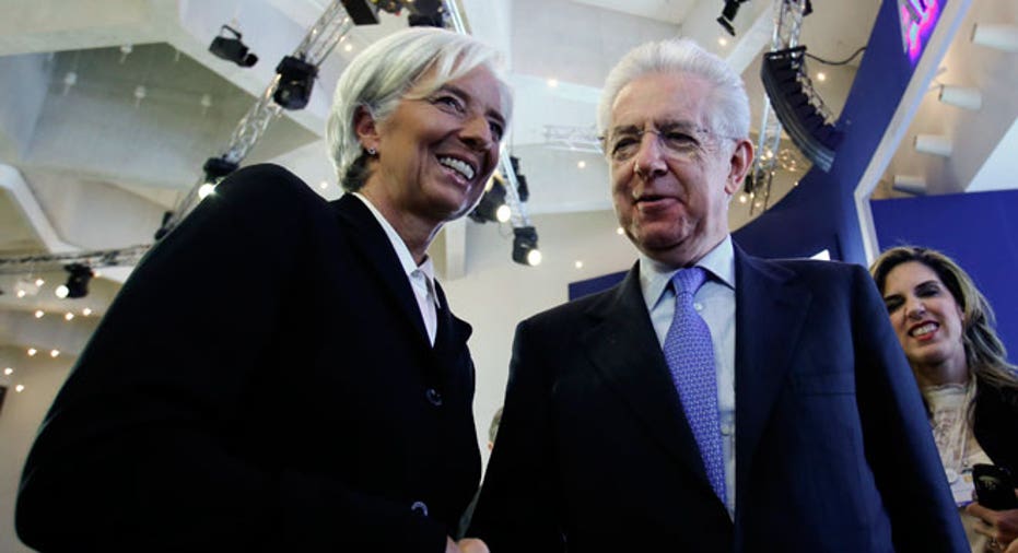 Davos 2013. Christine Lagarde and Mario Monti