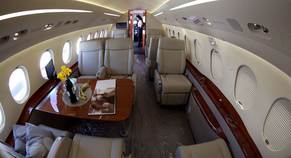 Private jet interior, business executive plane FBN