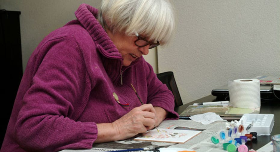 Elderly Woman Painting
