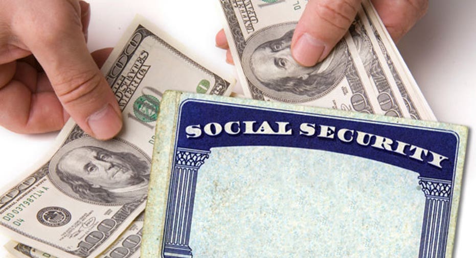 Social Security Card With Cash in Hands